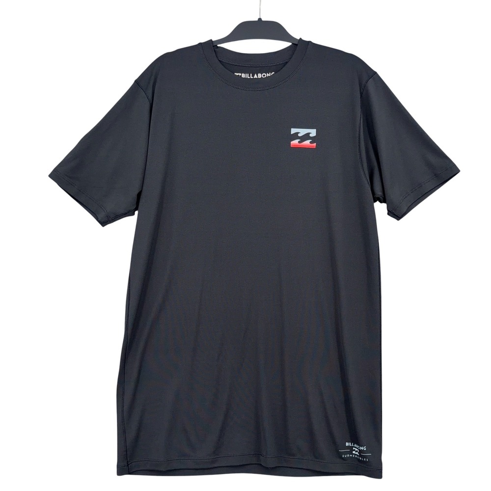 Billabong Rash Guard Mens Large Polyester Spandex Black Performance Tee